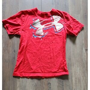 Under Armour Red Logo Boys T-shirt Youth Small